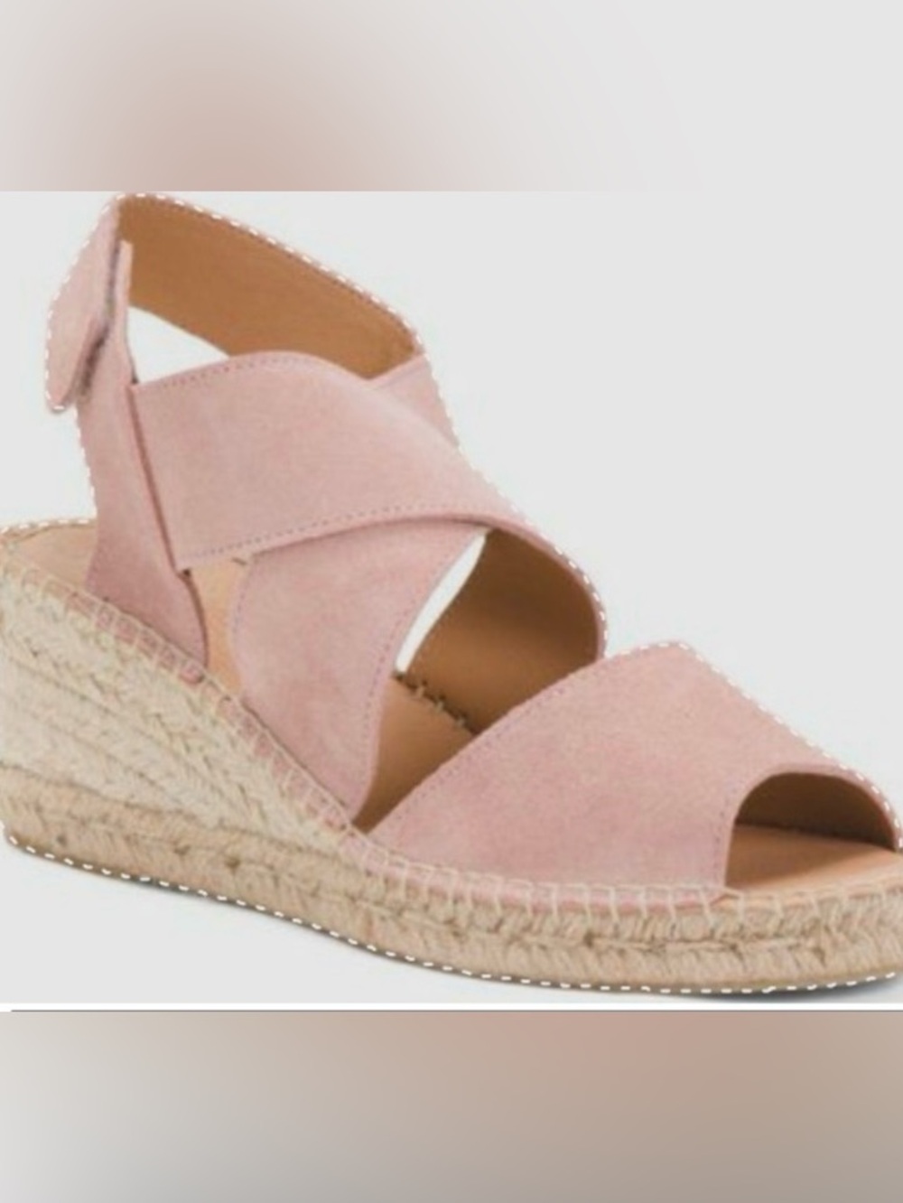Jutelia Pink Suede Espadrille Wedge Sandals - Size 40